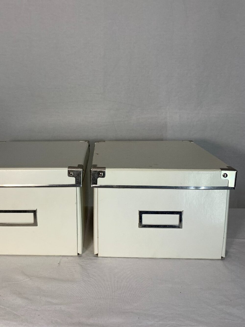 Set of 2 IKEA KVARNVIK Medium White Closet Storage Boxes Desktop